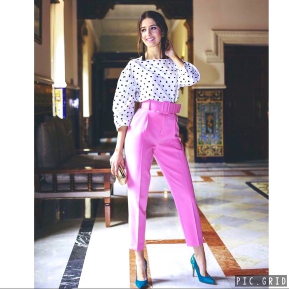 High waisted belted pants - Picture 9 of 17